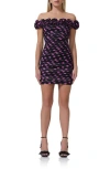Afrm Zami Polka Dot Off The Shoulder Minidress