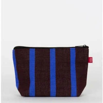 Afroart Brown And Blue Stripy Toiletry Bag