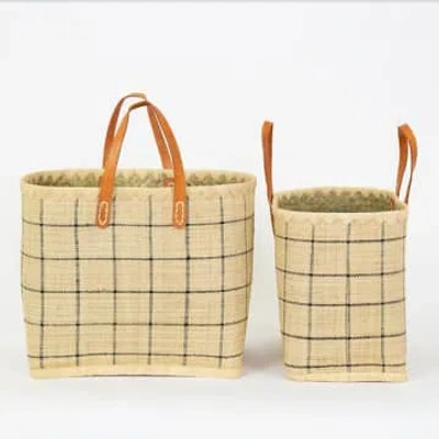 Afroart Small Raffia Bag/basket In Brown
