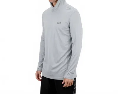 Aftco Air-o Mesh Hooded Fishing Shirt In Harbor Gray Heather