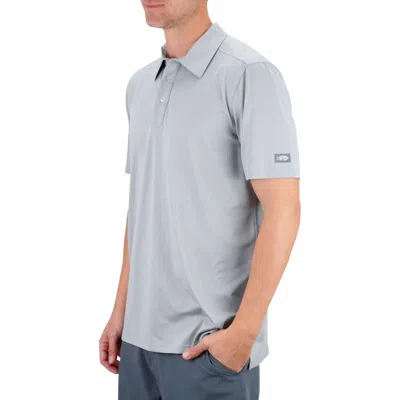 Aftco Air-o Mesh Performance Polo In Harbor Gray Heather In Blue