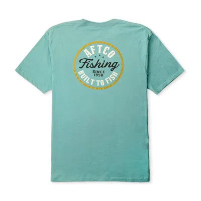 Aftco Men's  Built To Fish Noon Logo T-shirt In Blue