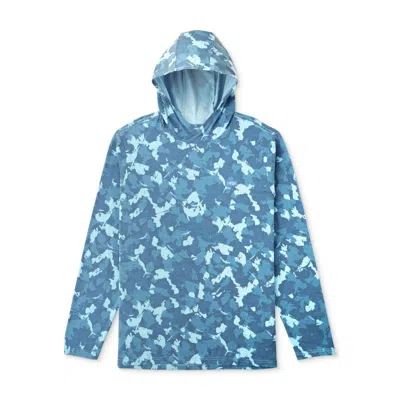 Aftco Men's  Ocean Bound Performance Long Sleeve Hooded T-shirt In Blue