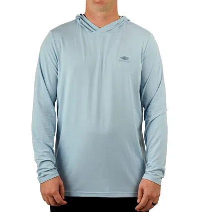 Aftco Men's  Ocean Bound Upf Long Sleeve Hooded T-shirt In Blue