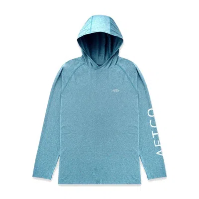 Aftco Men's  Samurai Sun Protection Long Sleeve Hooded T-shirt In Blue