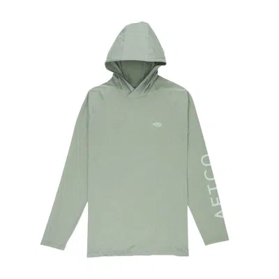 Aftco Men's  Samurai Sun Protection Long Sleeve Hooded T-shirt In Green