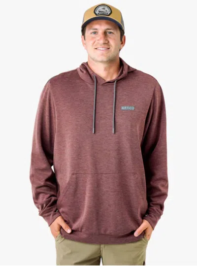 Aftco Men's Graylight Hoodie In Sable In Burgundy