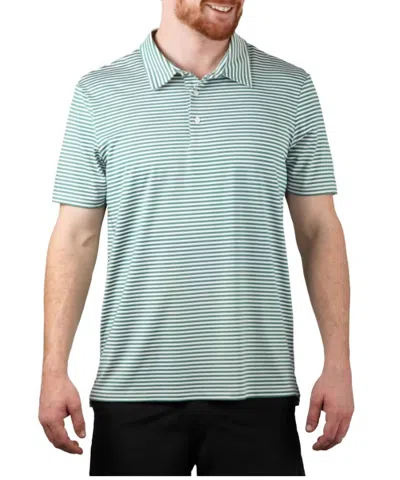 Aftco Men's Link Polo Top In Jade Dust In Green