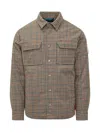 After Label Check Beige And Green Overshirt In Brown