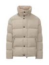 After Label Beige  Down Jacket With Button Closure In Gold