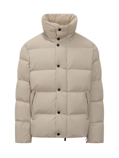 After Label Beige  Down Jacket With Button Closure In Gold