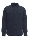 After Label Belluno Padded Overshirt With Classic Shirt Collar And Flap Pockets In Blue