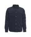 After Label Belluno Padded Overshirt With Classic Shirt Collar And Flap Pockets In Blue
