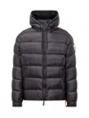 After Label Black  Down Jacket With Hood In Black
