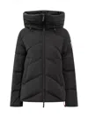 After Label Black  Down Jacket With Hood In Black