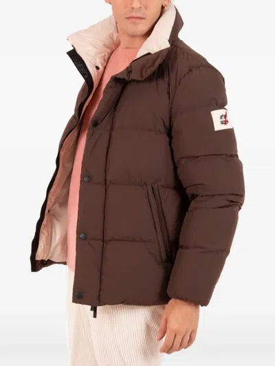 After Label Button-up Padded Jacket In Brown
