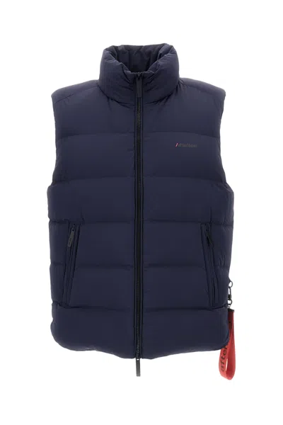 After Label Classic Blue Jacket With Front Zipper Closure In Animal Print