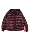 After Label Quilted Short Jacket With Adjustable Hood In Red