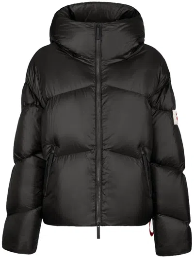 After Label Cropped Padded High Collar Polyamide Down Jacket In Black