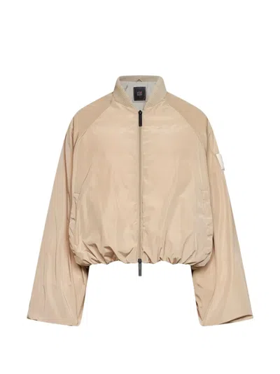 After Label Cropped Zip-up Bomber Jacket In Neutral