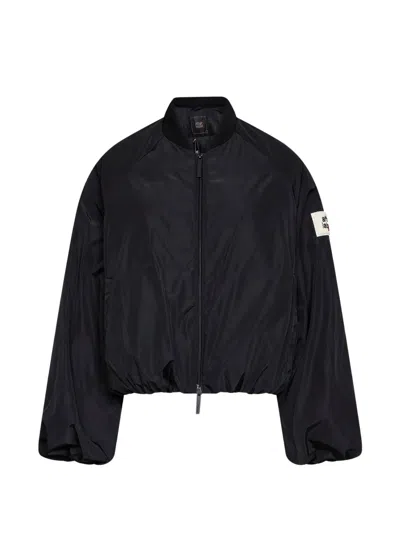 After Label Everest Logo-patch Bomber Jacket In Black
