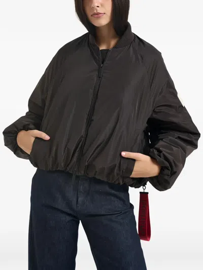 After Label Everest Logo-patch Bomber Jacket In Brown