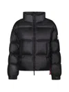 After Label Black Down Jacket With Logo Patch On The Sleeve In Tech Fabric Woman In Black