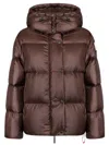 After Label Feather Coat With Higt Neck In Brown
