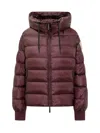 After Label Glossy Bordeaux  Down Jacket In Burgundy