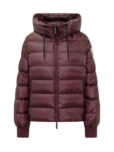After Label Glossy Bordeaux  Down Jacket In Burgundy