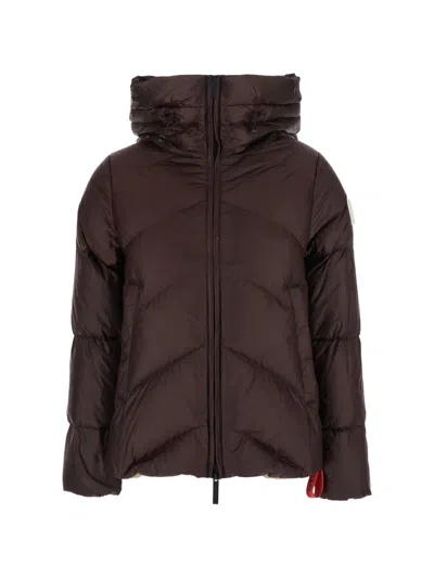 After Label Helsinski Quilted Hooded Jacket In Brown