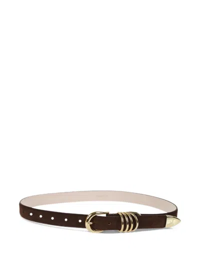 After Label Holly Suede Multi-hoop Belt In Brown