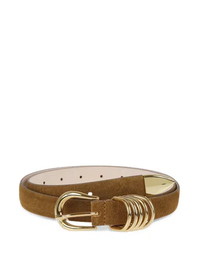 After Label Holly Suede Multi-loop Belt In Brown