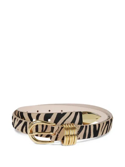 After Label Holly. Zebra-print Belt In Brown