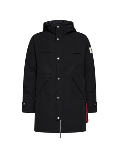 After Label Hooded Press-stud Jacket In Black