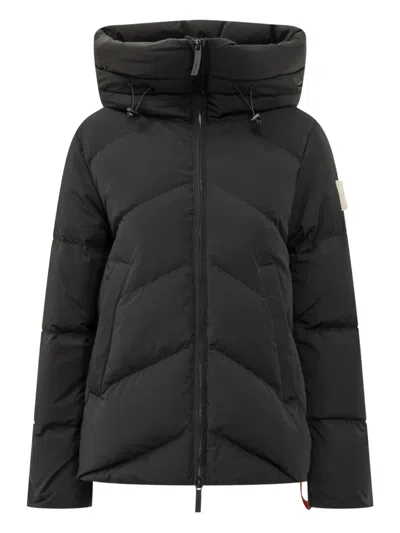 After Label Hooded Puffer Jacket In Black