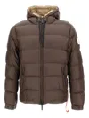 After Label Hooded Puffer Jacket In Brown
