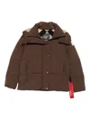 After Label Kipnuk Hooded Puffer Jacket In Brown