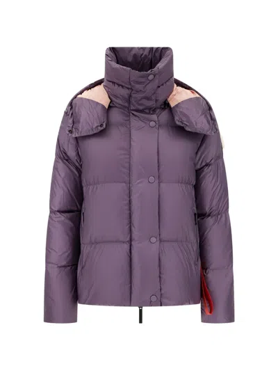 After Label Kipnuk Quilted Hooded Puffer Jacket In Purple