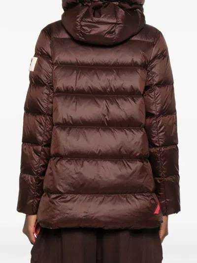 After Label Levino Hooded Puffer Jacket In Brown