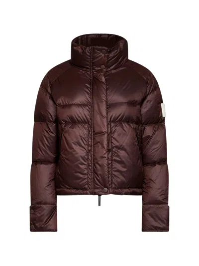 After Label Lienz Quilted High-neck Down Jacket In Burgundy