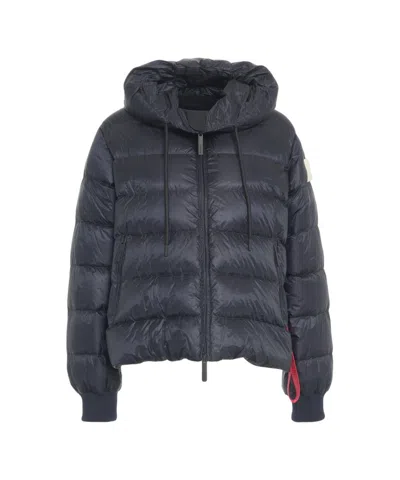 After Label Lightweight Quilted Puffer Coat With Cozy Hood And Ribbed Cuffs In Gray