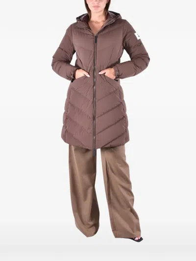 After Label Lofoten Hooded Puffer Coat In Brown