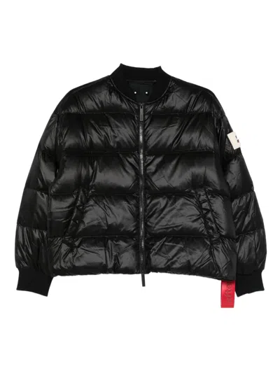 After Label Maniva Zip-up Puffer Jacket In Black