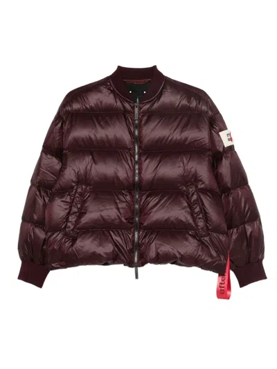 After Label Maniva Zip-up Puffer Jacket In Burgundy