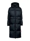 After Label Hooded Quilted Puffer Coat In Black