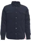 After Label Belluno Padded Overshirt With Classic Shirt Collar And Flap Pockets In Blue