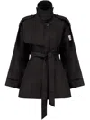 After Label Logo-patch Belted Jacket In Black