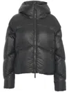 After Label Black Down Jacket With Logo Patch On The Sleeve In Tech Fabric Woman In Black