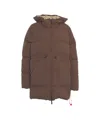 After Label Quilted Down Jacket With Tailored Drawstring And Functional Pockets In Brown